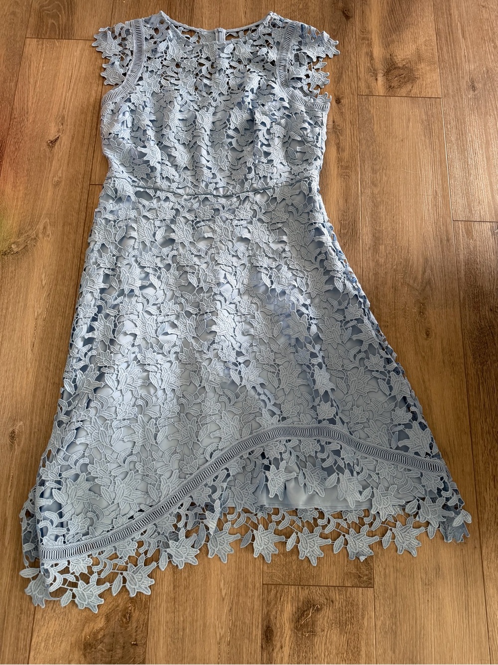 Eliza J Pale Blue Floral Lace Midi Dress